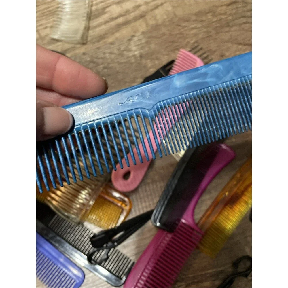 Hair Comb Lot of Goody Ace Unbreakable Retro Vintage 80s  Pick Comb Clips Read